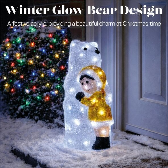 Scotts of Stow Xmas Haus LED Acrylic Bear Outdoor Decoration