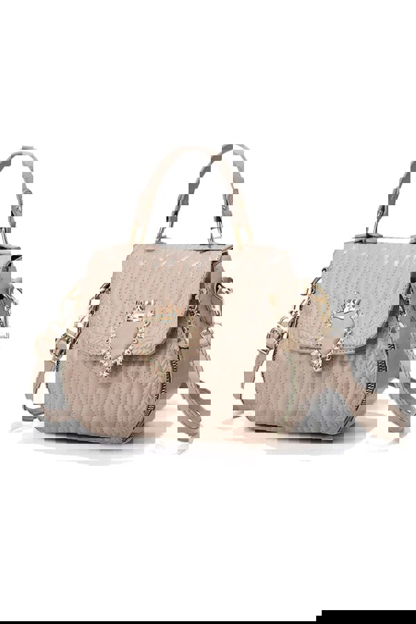 Pluspup Heart Accent Quilted Crossbody Bag with Top Handle