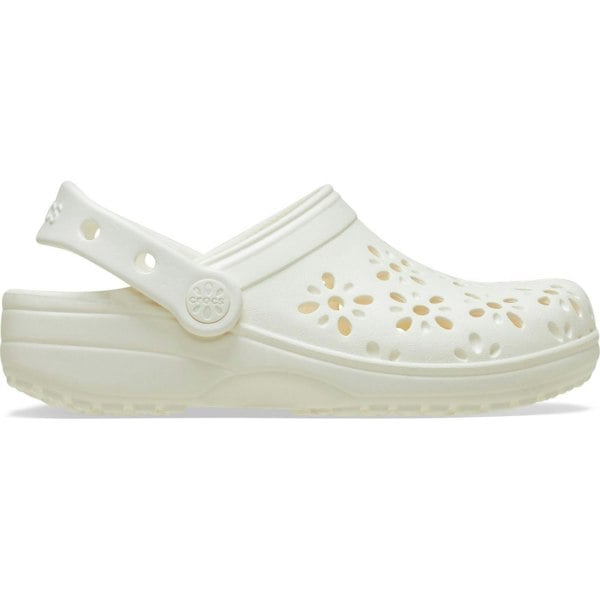 Crocs Classic Floral Cut Out Thermoplastic Chalk Clogs