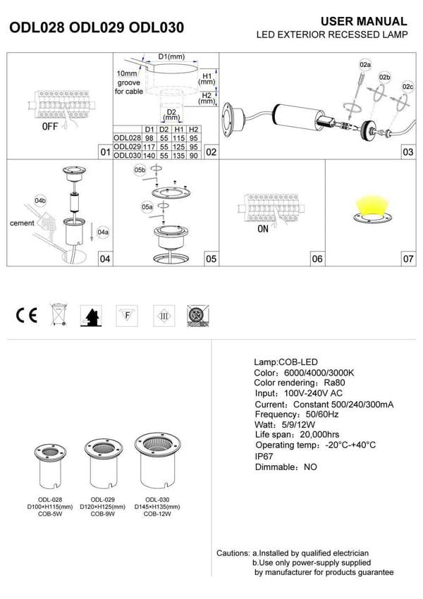 stainless steel outdoor ground lamp installation guide