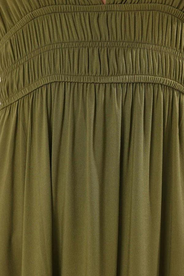 WOVCOR Woven Ruched Maxi Beach Dress