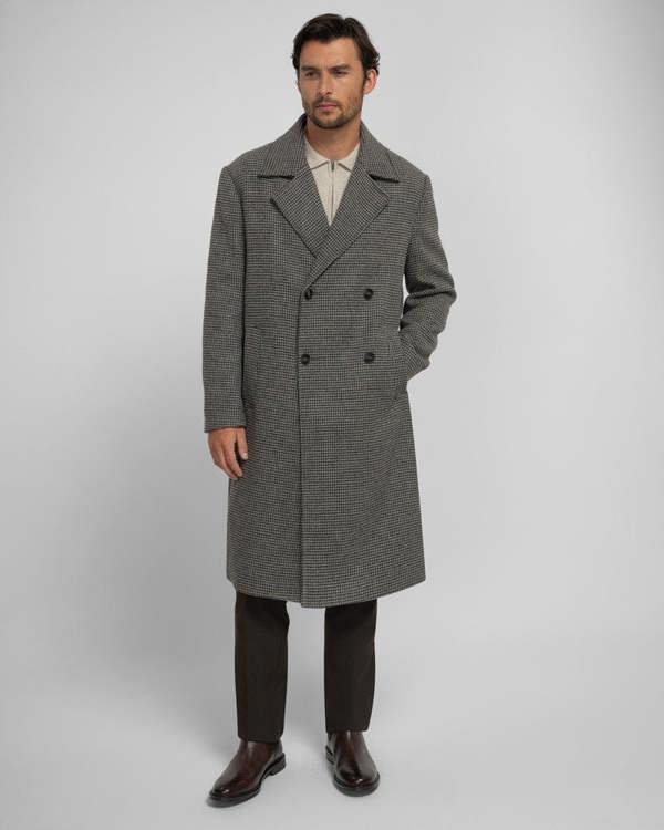 Steel & Jelly Ogden - Double-Breasted Oversized Houndstooth Overcoat