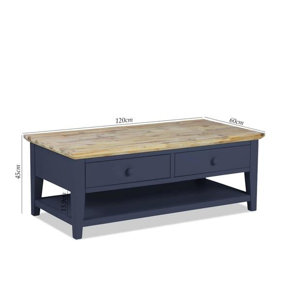 Statement Furniture Florence Wooden Coffee Table with Drawers and Shelf