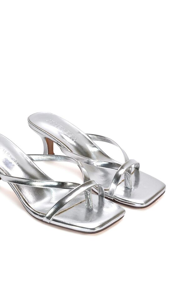 XY LONDON Kitten Heel Sandal Mules With Toe Post