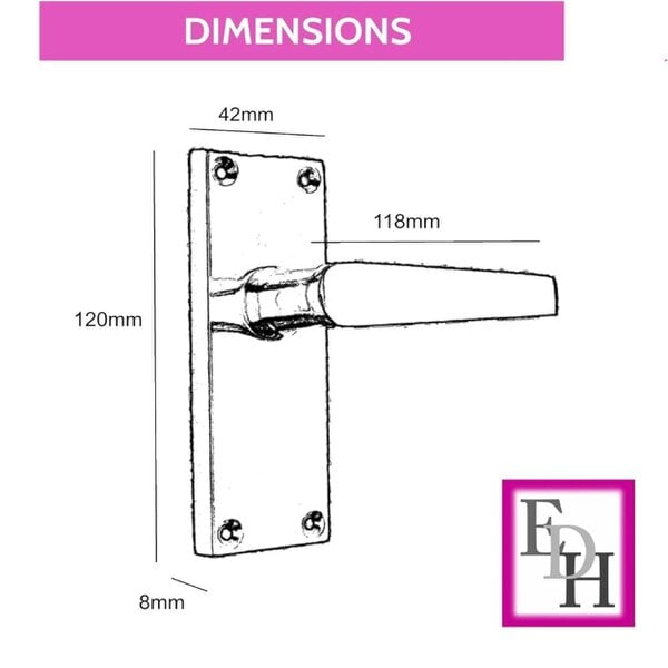 EDH Door Hardware Victorian Straight Brass Interior Door Handles