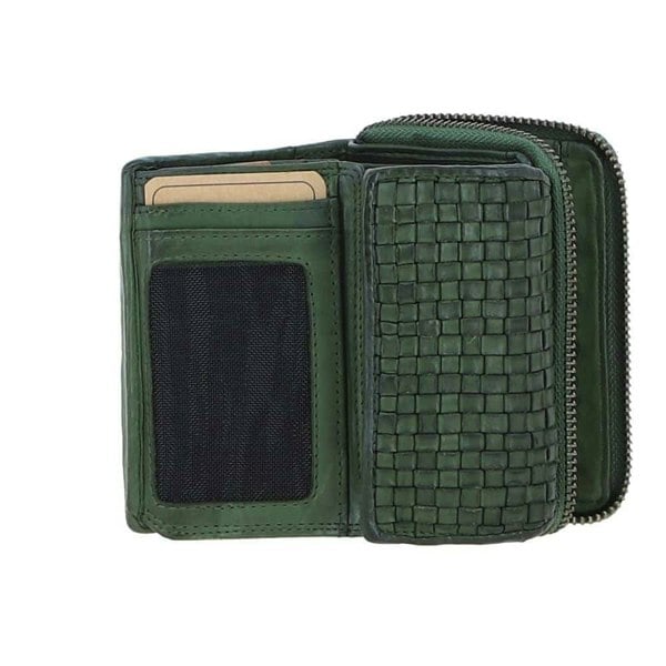 Vintage Woven Leather 7 Card Purse:  D-82