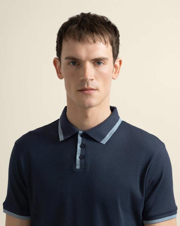 Larsson & Co Broder - Rib Polo Shirt With Tonal Tipping