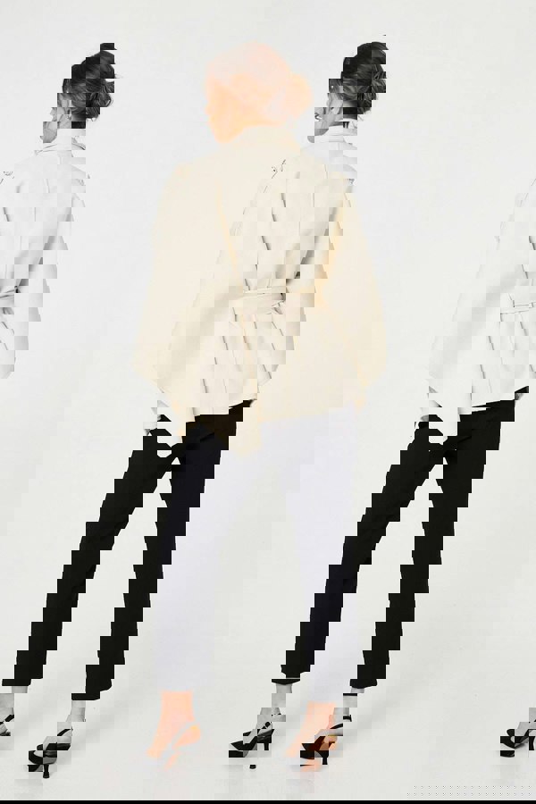 White | Cape Coat With Belt
