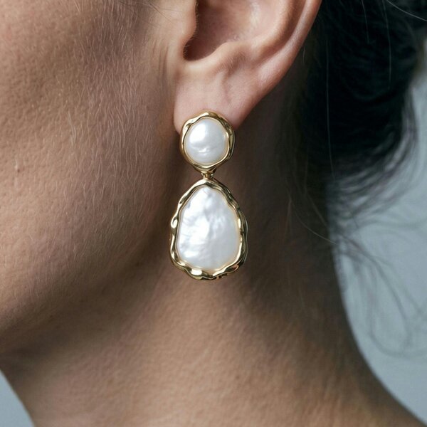 Uchi & Soto Shinju Mother of Pearl Oversized Drop Earrings