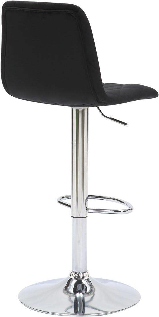 Lamboro Verona Velvet Kitchen Bar Stools, Single, Height Adjustable Gas Lift Stool With Backrest, Breakfast Bar Stool - Black