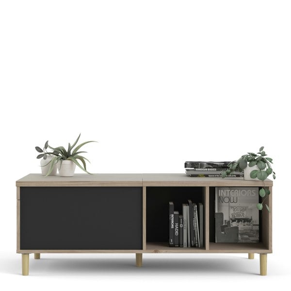 Furniture To Go Rome Coffee Table with Sliding Top in Jackson Hickory Oak and Matt Black