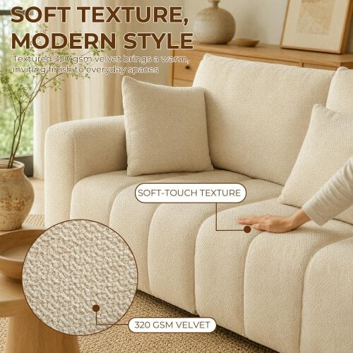 HOMCOM 2 Seater Sofa, Upholstered Small Couch with Pillows