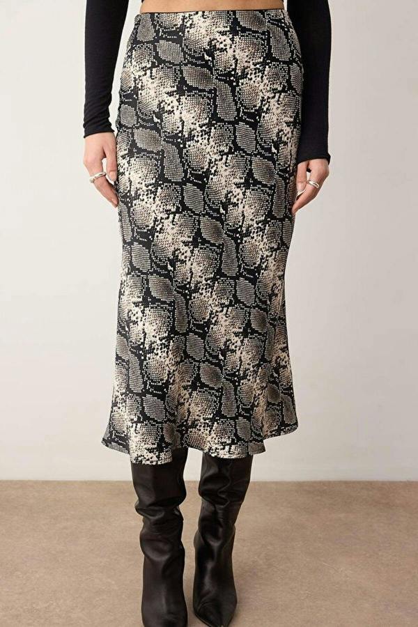 WOVCOR Woven Midi Satin Skirt
