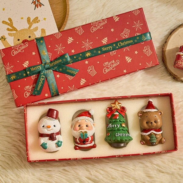 Obasyhig 6-Piece Set Of Christmas-Themed Resin Ornaments