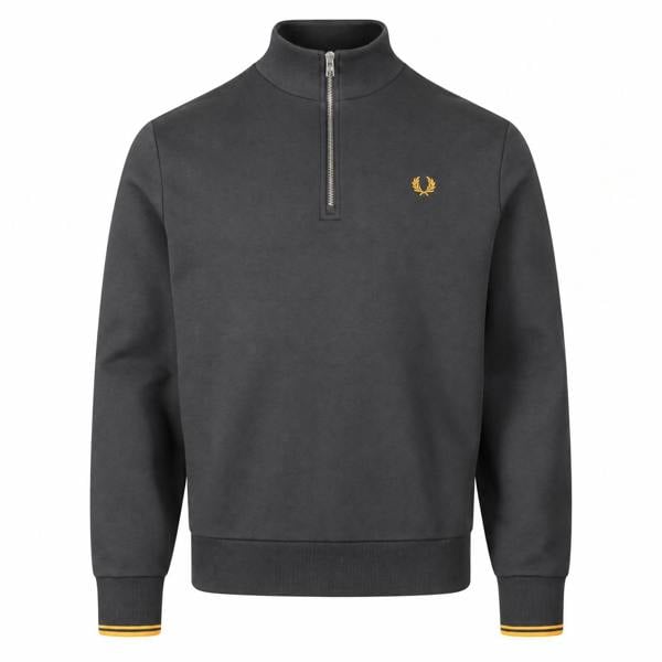 Fred Perry Half Zip Sweatshirt Anchor Grey/Golden