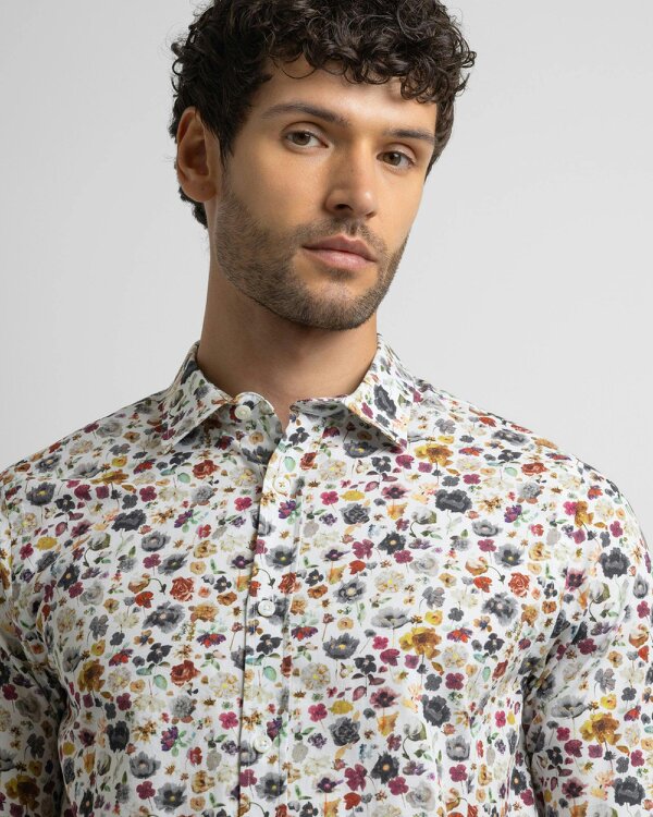 Steel & Jelly Limited Edition White Multi Floral Slim Fit Shirt