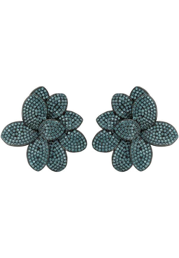 Muted blue flower earrings.