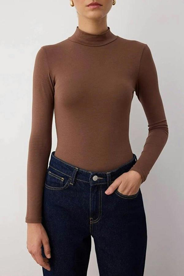 WOVCOR Turtleneck Knit Bodysuit