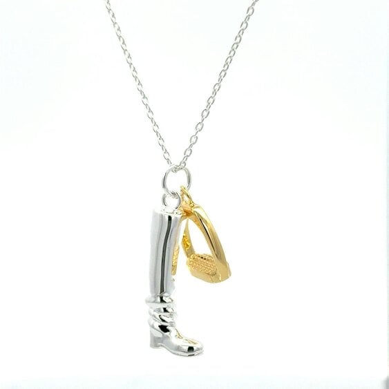 Reeves & Reeves Supersize Boot and Gold Plated Stirrup Necklace