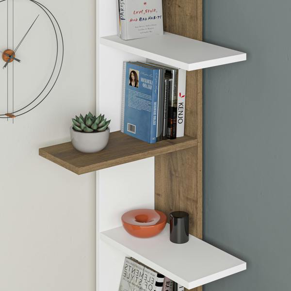 Decortie Saso Modern Corner Bookcase Display Unit Medium 141(H)cm
