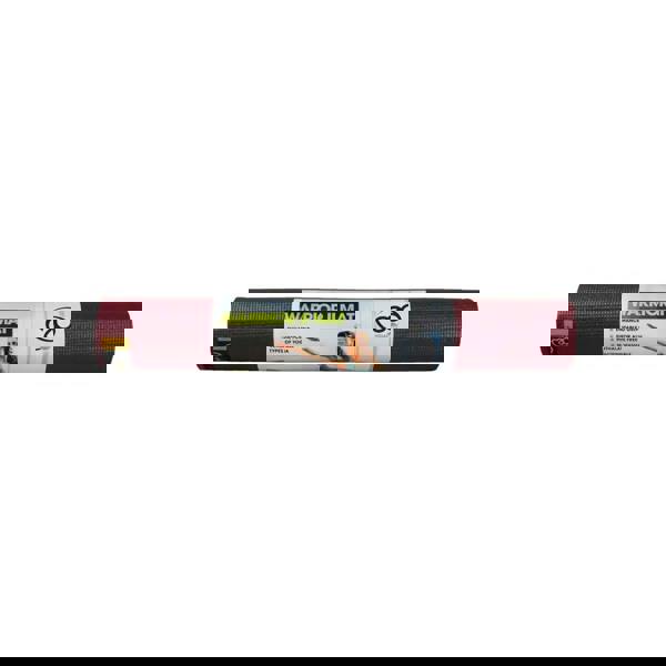 Burgundy Fitness Mad Warrior Yoga Mat II with textured surface and Warrior II branding