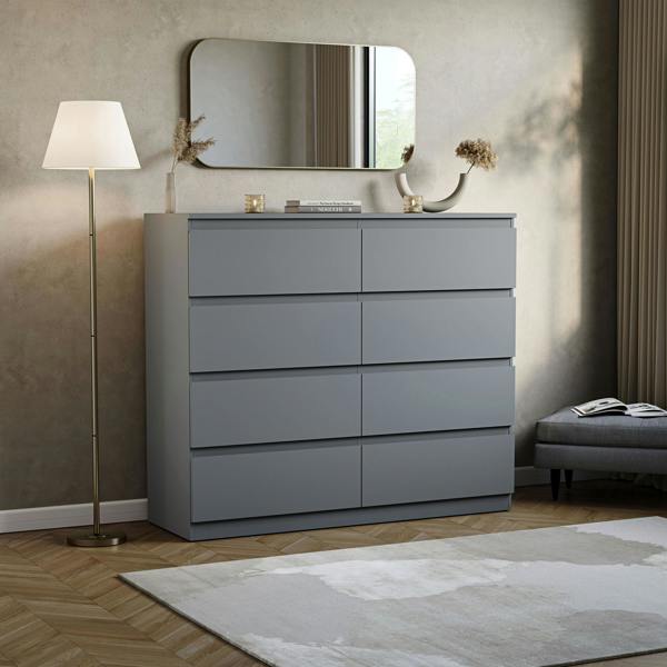 Vida Designs Denver 8 Drawer Chest, Black