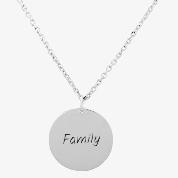 T. H. Baker Silver Classic Family Disc Pendant Necklace THB001604