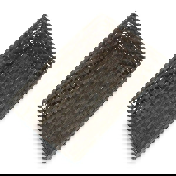 Small Black Painted Bamboo Serving Tray