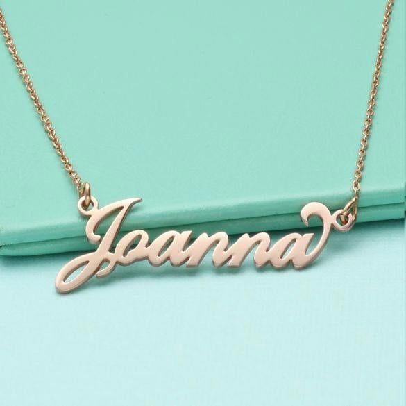 Christopher James of London 9ct Rose Gold Plated Carrie Style Personalised Name Necklace with Curl