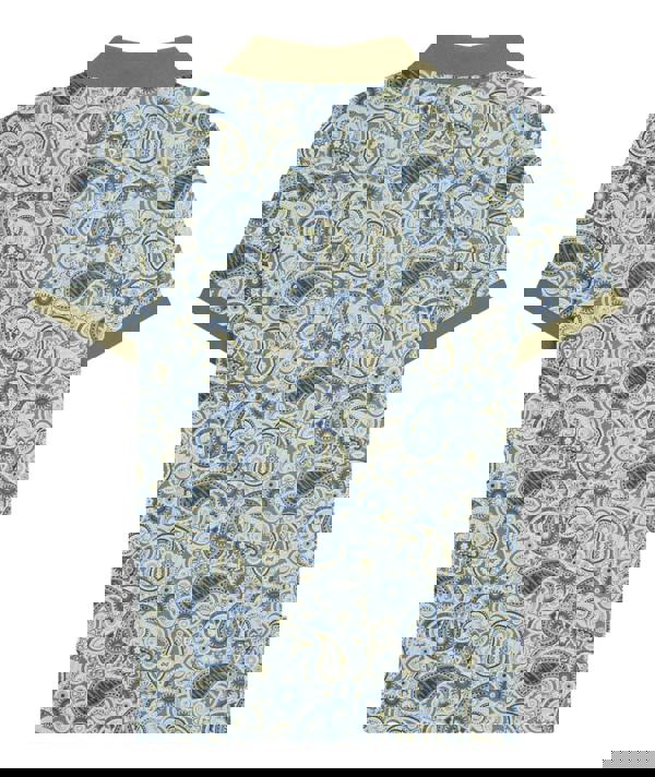 Lambretta Mens Classic Paisley Print Mod Retro Ska Casual Polo