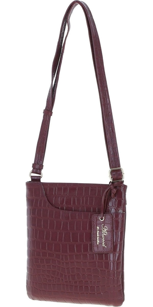 Ashwood Curve Zip Top Leather Cross Body Bag : CURVE