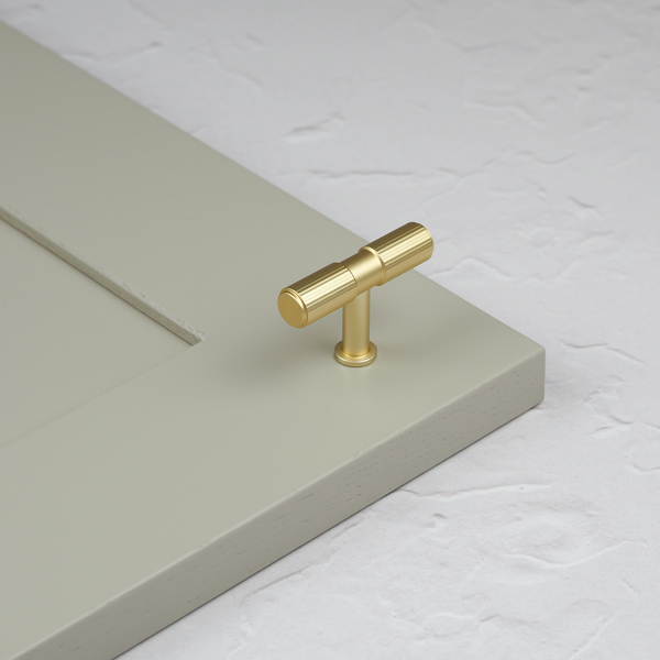 Handle & Home Brushed Brass Fluted Detailing Handles and Coordinating Knob