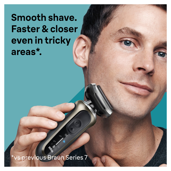 Braun Series 7 72-C7650CC Electric Shaver, With SmartCare Center, EasyClick Attachments - Gold