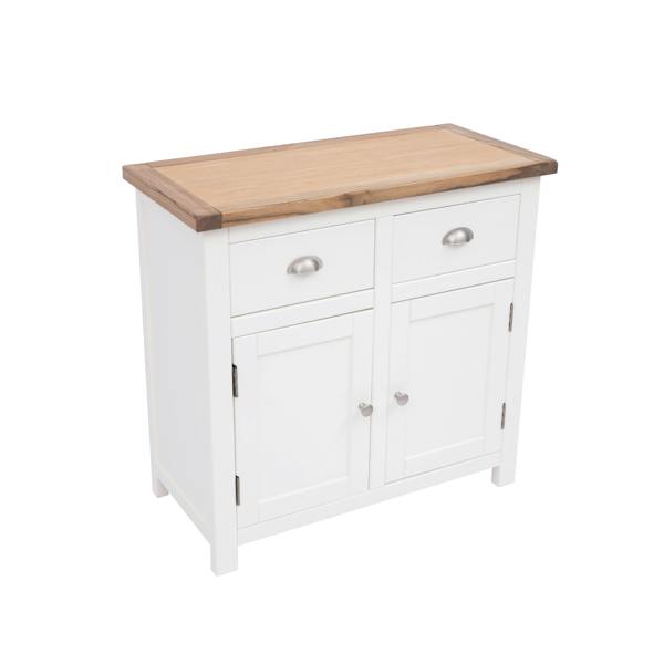 Cabinet Bits Lovere Off White 2 Drawer 2 Door Sideboard Chrome Cup Handle