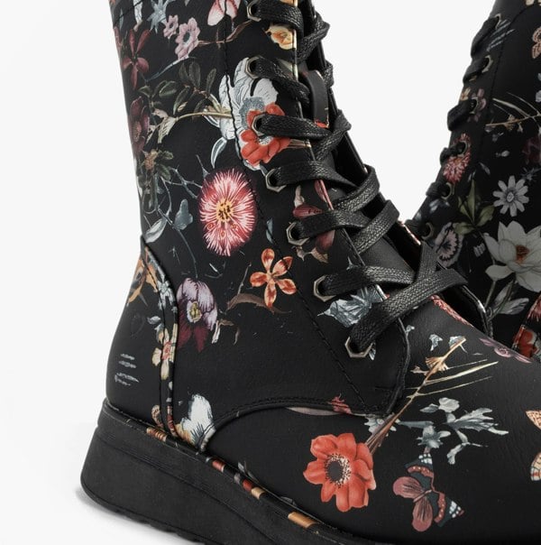 Heavenly Feet Heavenly Feet MARTINA4 PRINT FANTASY Womens Ankle Boots Black