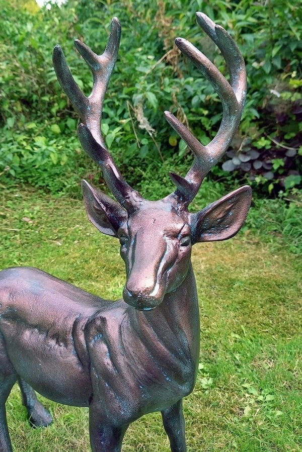 Inspirational Gifting Standing Stag Buck Ornament cast from Aluminium