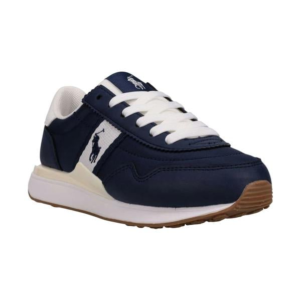 Ralph Lauren Childrens/Kids 89 Suede Flat Trainers - Navy/White - 