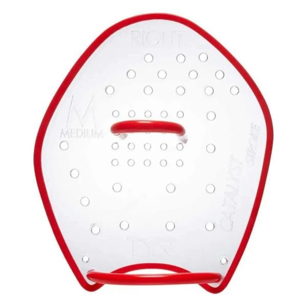 TYR Catalyst Stroke clear plastic swim fin with red trim