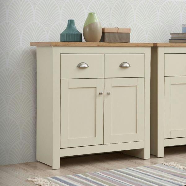 Lisbon Compact 2 Door 2 Drawer Sideboard Storage Cabinet Cupboard