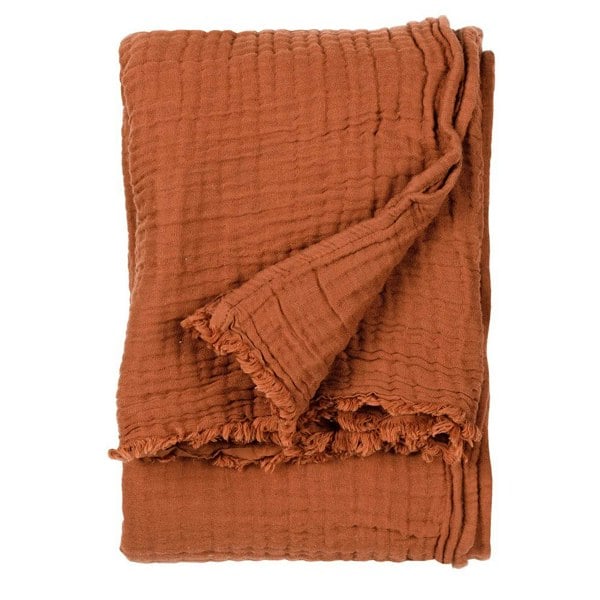 Yard Lark Cotton Crinkled Throw - Pecan