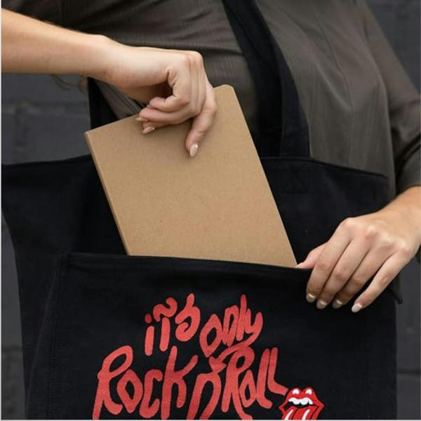 Grupo Eric The Rolling Stones Premium Cotton Tote Shopping Bag Black