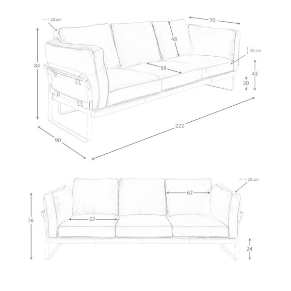 Angel Cerdá Camel leather sofa 6229/6230