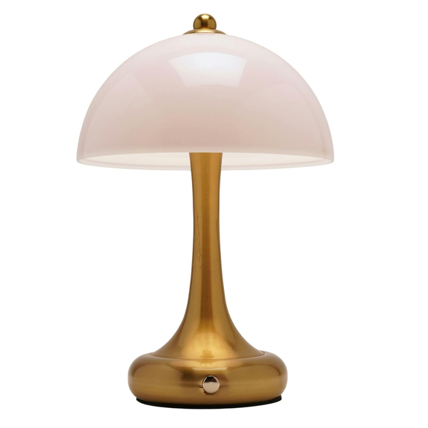 Hestia Bronze Domed Opaque Glass USB LED Touch Table Lamp