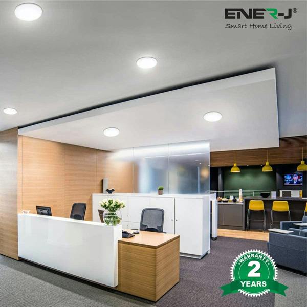 ENER-J Pack of 4 24W Frameless Recessed-Surface Super LED Panel Downlights, 105mm, Round, 2 Years Warranty - 4000K