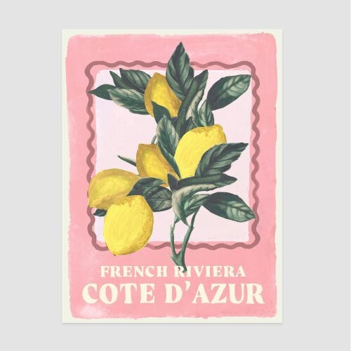 Joules Squeeze the Day 50 X 70 Wood Frame | Pink