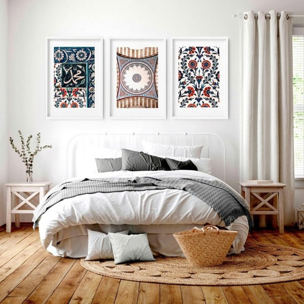 Islamic Art and geometry | set of 3 Bedroom wall art