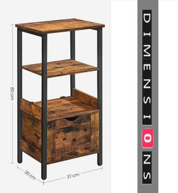 Modcraft Slim Bathroom Floor Cabinet with 2 Drawers and Open Shelf for Bathroom, Bedroom, or Living Room