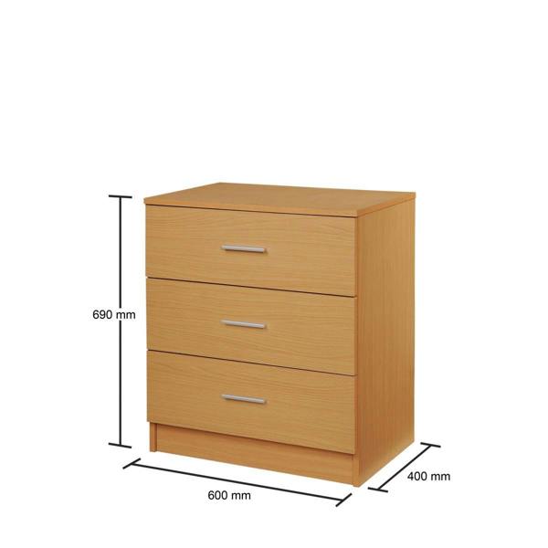 Timber Art Design Rio Costa Chest 3 Drawers Bedroom Living Room Storage