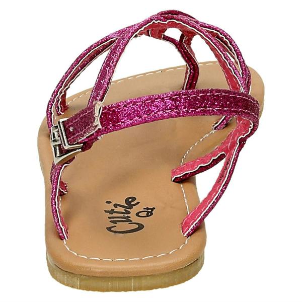 Cutie Girls Cutie Woven Glitter Toe Post Sandals
