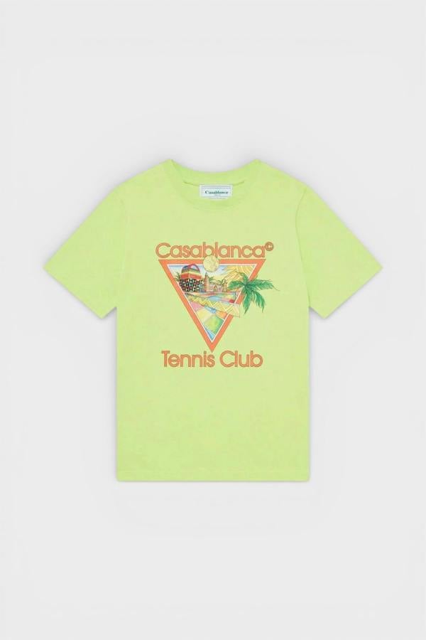 Casablanca Printed T-Shirt Afro Cubism Tennis Club Pale Green